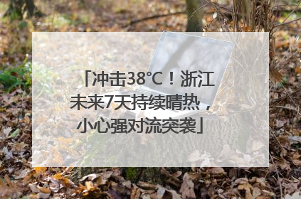 冲击38℃！浙江未来7天持续晴热，小心强对流突袭