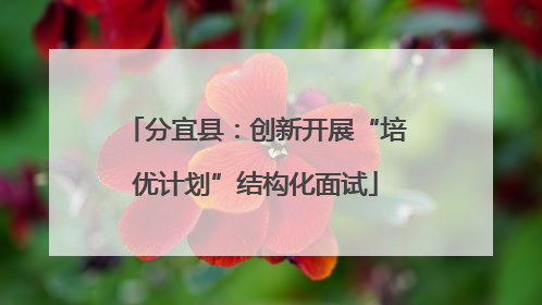 分宜县：创新开展“培优计划”结构化面试