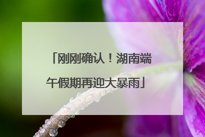 刚刚确认！湖南端午假期再迎大暴雨