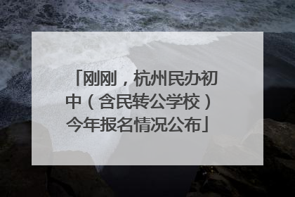 刚刚，杭州民办初中（含民转公学校）今年报名情况公布