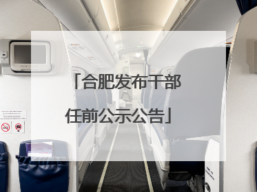 合肥发布干部任前公示公告