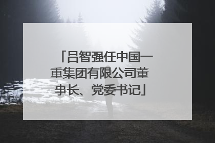 吕智强任中国一重集团有限公司董事长、党委书记