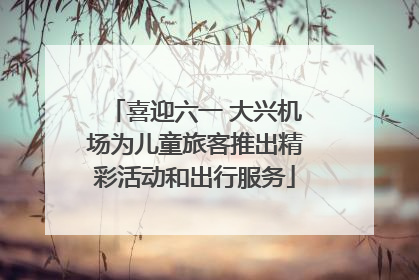 喜迎六一 大兴机场为儿童旅客推出精彩活动和出行服务