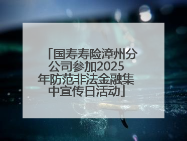 国寿寿险漳州分公司参加2025年防范非法金融集中宣传日活动