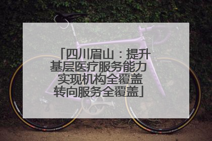 四川眉山：提升基层医疗服务能力 实现机构全覆盖转向服务全覆盖