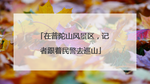 在普陀山风景区，记者跟着民警去巡山