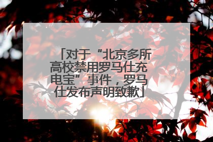 对于“北京多所高校禁用罗马仕充电宝”事件，罗马仕发布声明致歉