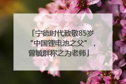 宁德时代致敬85岁“中国锂电池之父”，曾毓群称之为老师