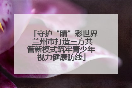 守护“睛”彩世界 兰州市打造三方共管新模式筑牢青少年视力健康防线