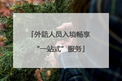 外籍人员入境畅享“一站式”服务