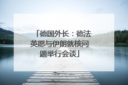 德国外长：德法英愿与伊朗就核问题举行会谈