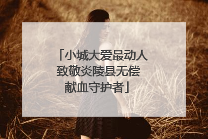 小城大爱最动人 致敬炎陵县无偿献血守护者