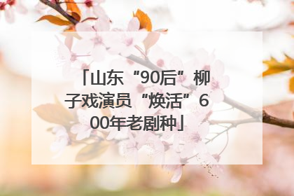 山东“90后”柳子戏演员“焕活”600年老剧种