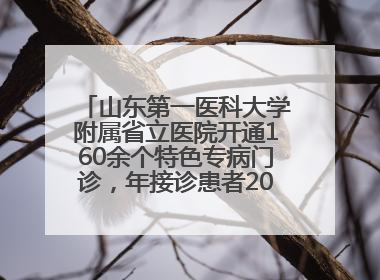 山东第一医科大学附属省立医院开通160余个特色专病门诊，年接诊患者20余万人次
