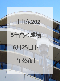 山东2025年高考成绩6月25日下午公布