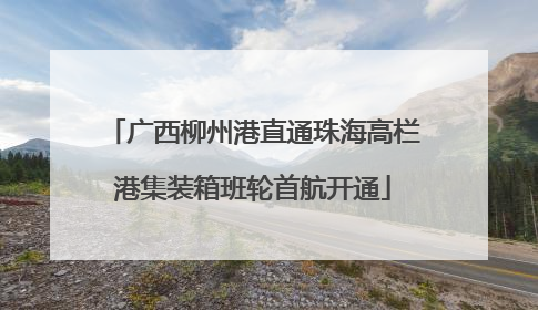 广西柳州港直通珠海高栏港集装箱班轮首航开通