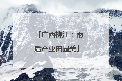 广西柳江：雨后产业田园美