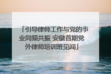 引导律师工作与党的事业同频共振 安徽首期党外律师培训班见闻