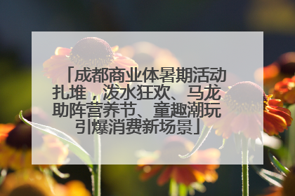 成都商业体暑期活动扎堆，泼水狂欢、马龙助阵营养节、童趣潮玩引爆消费新场景