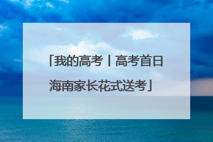 我的高考丨高考首日 海南家长花式送考