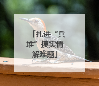 扎进“兵堆”摸实情解难题