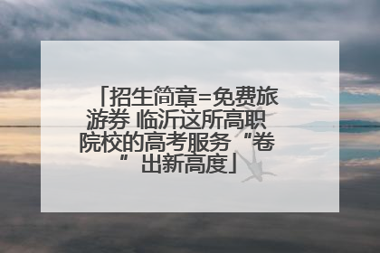 招生简章=免费旅游券 临沂这所高职院校的高考服务“卷”出新高度
