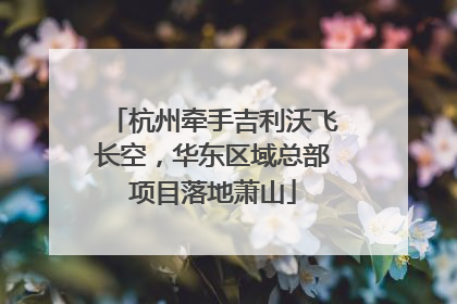 杭州牵手吉利沃飞长空，华东区域总部项目落地萧山