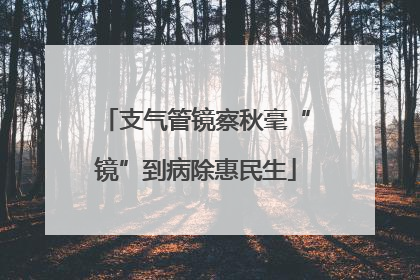 支气管镜察秋毫“镜”到病除惠民生