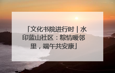 文化书院进行时｜水印蓝山社区：粽情暖邻里，端午共安康