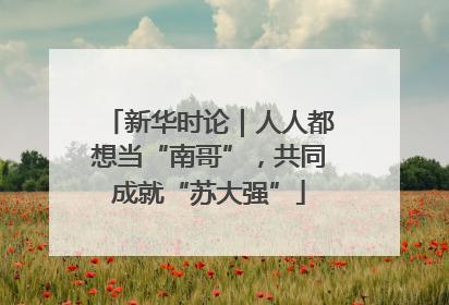 新华时论｜人人都想当“南哥”，共同成就“苏大强”