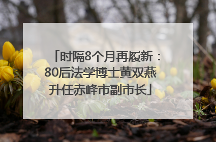时隔8个月再履新：80后法学博士黄双燕升任赤峰市副市长
