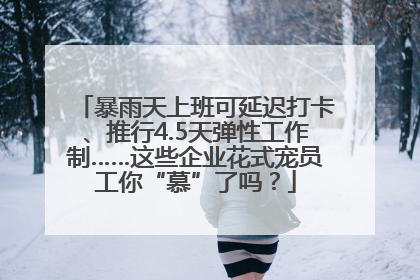 暴雨天上班可延迟打卡、推行4.5天弹性工作制……这些企业花式宠员工你“慕”了吗？