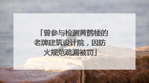 曾参与检测黄鹤楼的老牌建筑设计院，因防火规范疏漏被罚