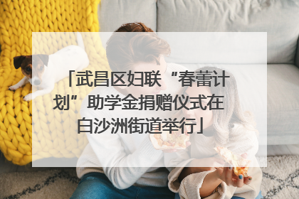 武昌区妇联“春蕾计划”助学金捐赠仪式在白沙洲街道举行