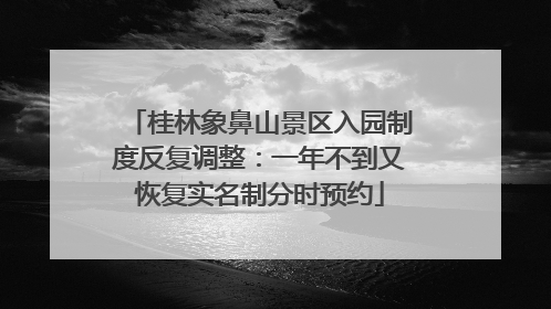 桂林象鼻山景区入园制度反复调整：一年不到又恢复实名制分时预约
