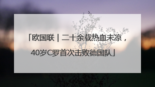 欧国联|二十余载热血未凉,40岁C罗首次击败德国队