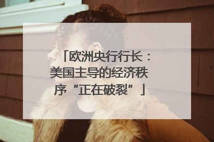 欧洲央行行长：美国主导的经济秩序“正在破裂”