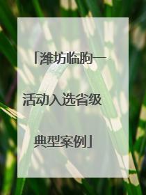 潍坊临朐一活动入选省级典型案例