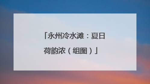 永州冷水滩：夏日荷韵浓（组图）