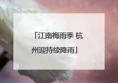 江南梅雨季 杭州迎持续降雨