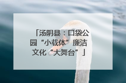 汤阴县：口袋公园“小载体”廉洁文化“大舞台”