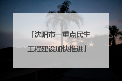 沈阳市一重点民生工程建设加快推进