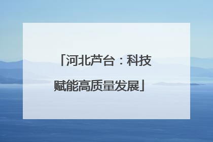 河北芦台：科技赋能高质量发展