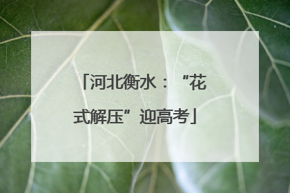 河北衡水：“花式解压”迎高考