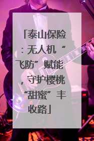 泰山保险：无人机“飞防”赋能，守护樱桃“甜蜜”丰收路