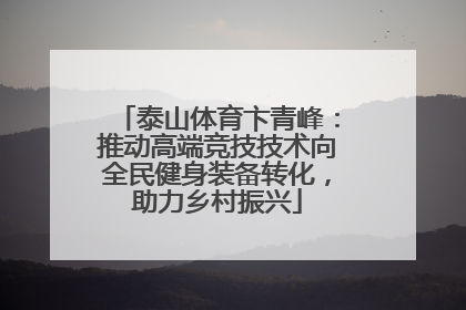 泰山体育卞青峰：推动高端竞技技术向全民健身装备转化，助力乡村振兴