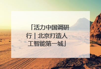 活力中国调研行｜北京打造人工智能第一城