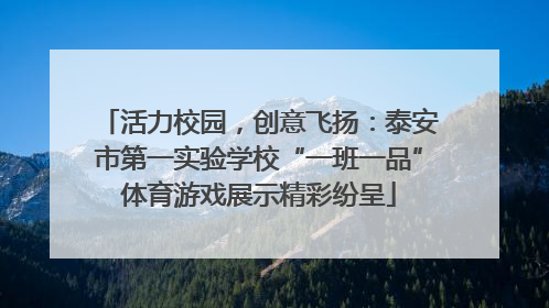 活力校园，创意飞扬：泰安市第一实验学校“一班一品”体育游戏展示精彩纷呈