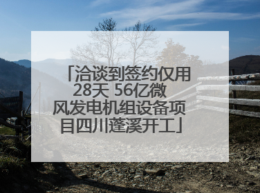 洽谈到签约仅用28天 56亿微风发电机组设备项目四川蓬溪开工