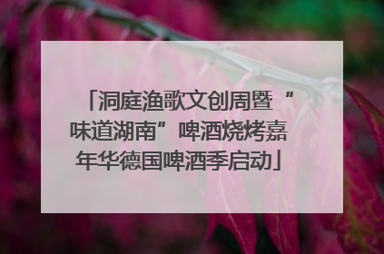 洞庭渔歌文创周暨“味道湖南”啤酒烧烤嘉年华德国啤酒季启动